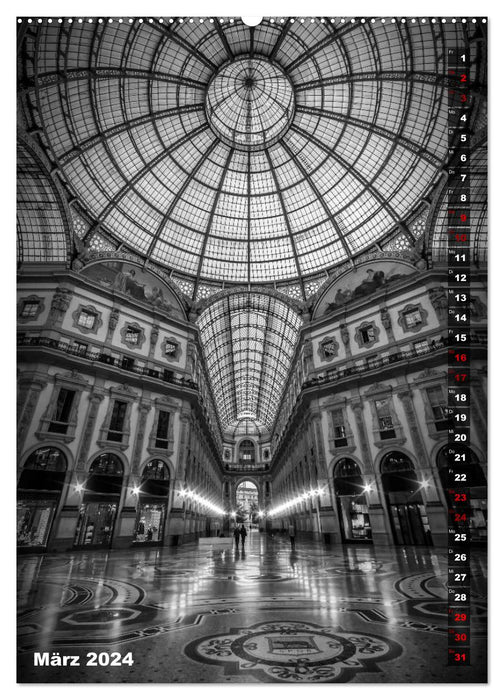 MILAN BLACK AND WHITE (CALVENDO wall calendar 2024) 