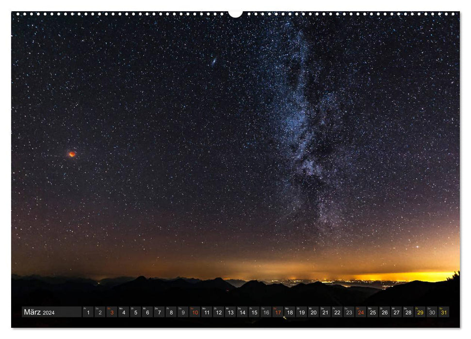 Sky lights - moon and stars (CALVENDO Premium Wall Calendar 2024) 