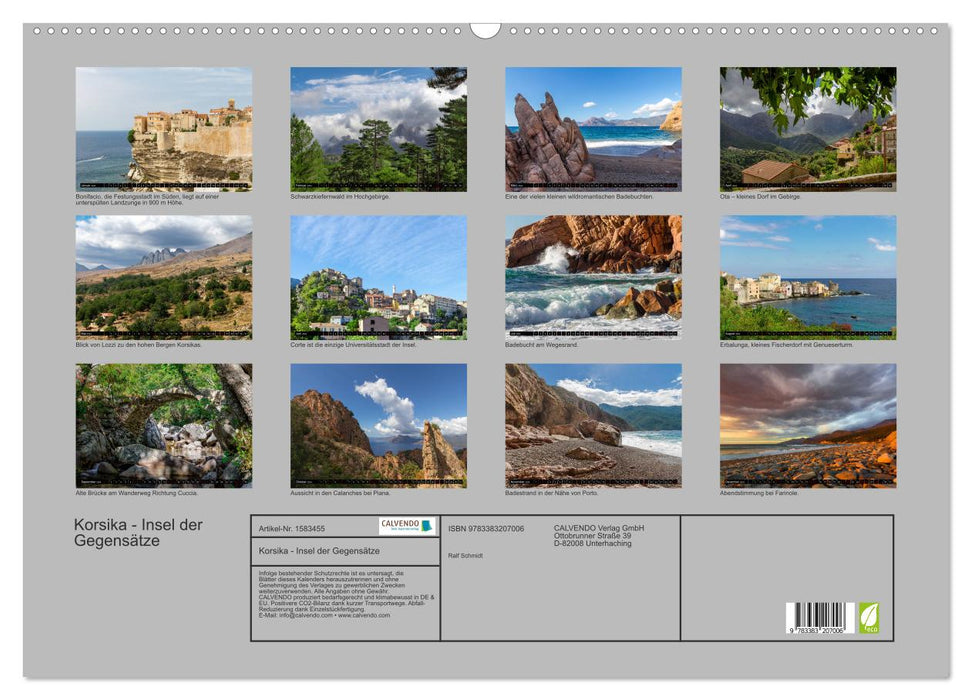 Corsica - Island of Contrasts (CALVENDO Wall Calendar 2024) 