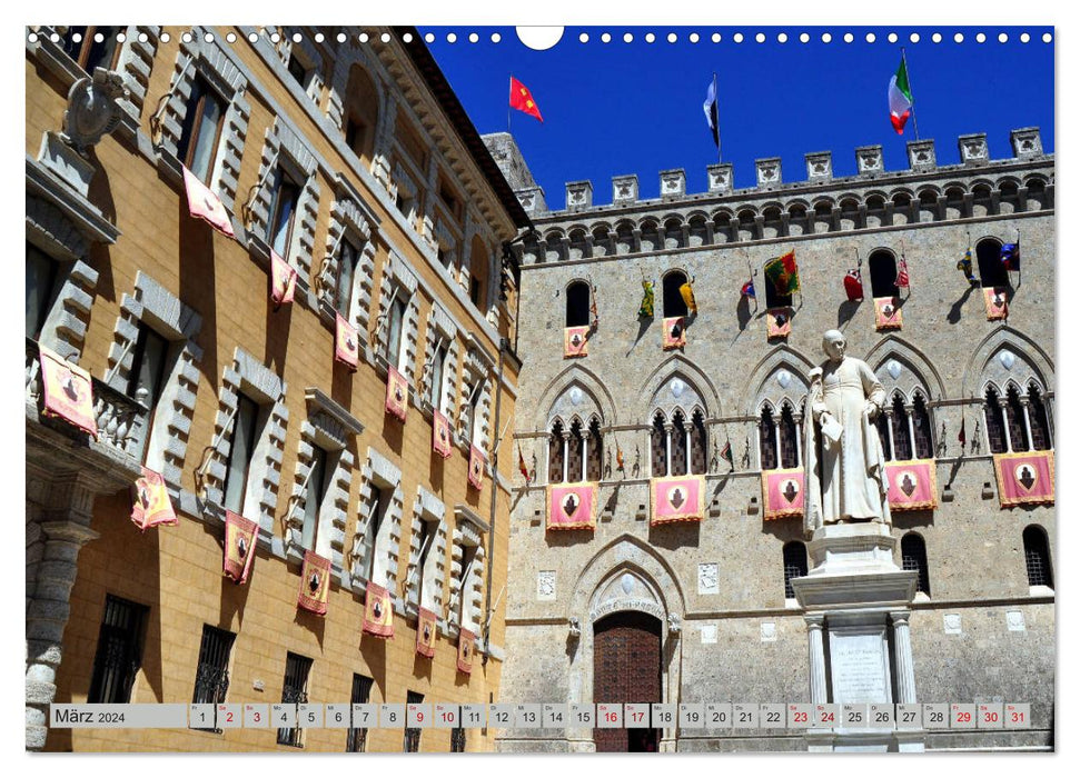 Siena - Stadt des legendären Palio (CALVENDO Wandkalender 2024)