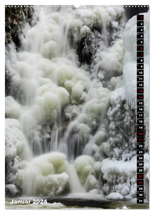 Cascades. Spectacles impressionnants de la nature (Calendrier mural CALVENDO Premium 2024) 