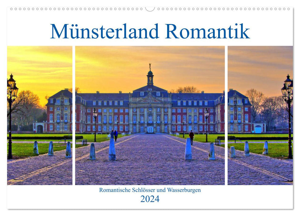 Münsterland Romantik - Châteaux romantiques et châteaux à douves (calendrier mural CALVENDO 2024) 