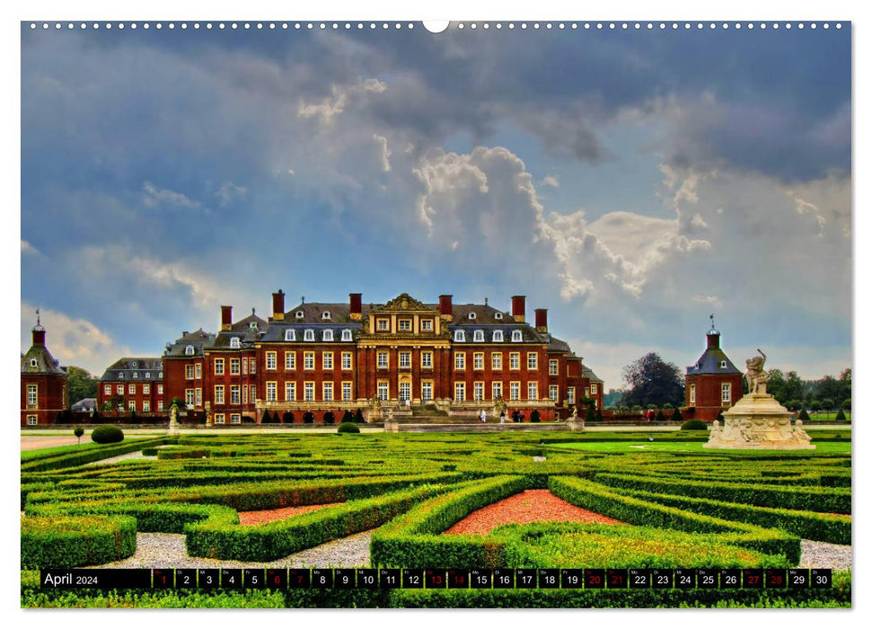 Münsterland Romantik - Châteaux romantiques et châteaux à douves (calendrier mural CALVENDO 2024) 