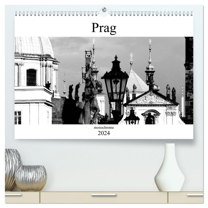 Prag monochrom (CALVENDO Premium Wandkalender 2024)