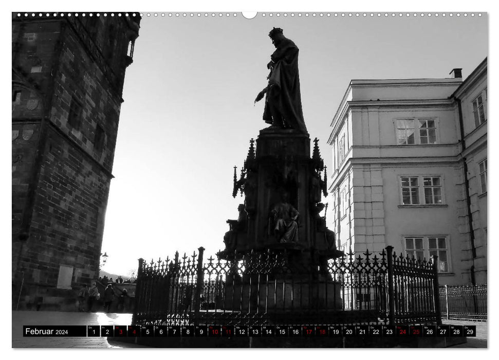 Prague monochrome (CALVENDO Premium Wall Calendar 2024) 