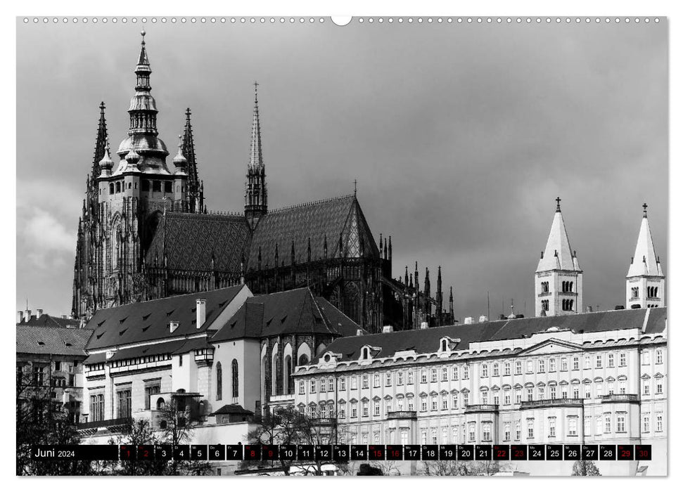 Prag monochrom (CALVENDO Premium Wandkalender 2024)