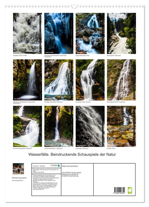 Water falls. Impressive spectacles of nature (CALVENDO wall calendar 2024) 