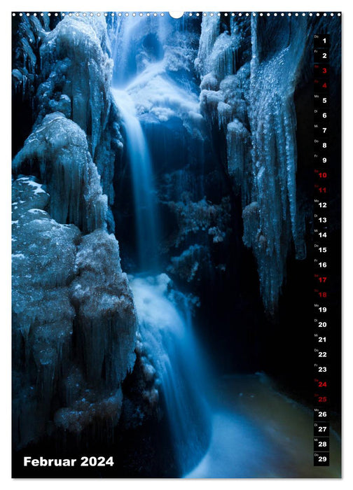 Cascades. Spectacles impressionnants de la nature (calendrier mural CALVENDO 2024) 