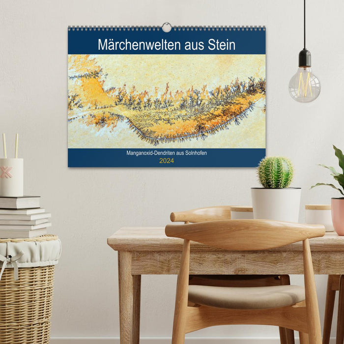 Märchenwelten aus Stein - Manganoxid-Dendriten aus Solnhofen (CALVENDO Wandkalender 2024)