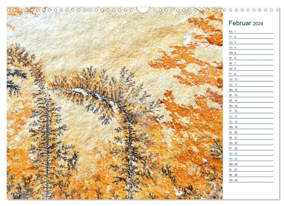 Märchenwelten aus Stein - Manganoxid-Dendriten aus Solnhofen (CALVENDO Wandkalender 2024)