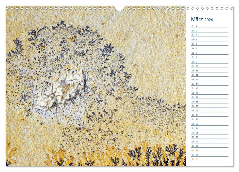 Fairytale worlds made of stone - manganese oxide dendrites from Solnhofen (CALVENDO wall calendar 2024) 