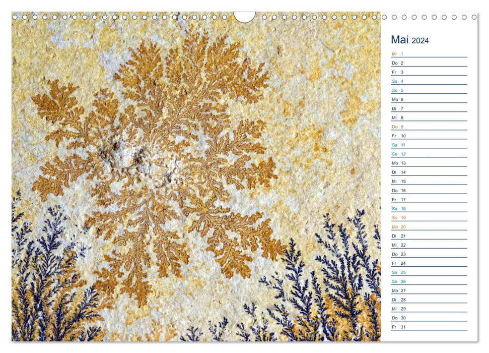 Fairytale worlds made of stone - manganese oxide dendrites from Solnhofen (CALVENDO wall calendar 2024) 