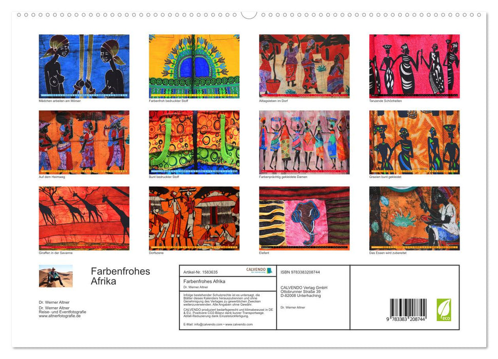 Afrique colorée (Calvendo Premium Calendrier mural 2024) 