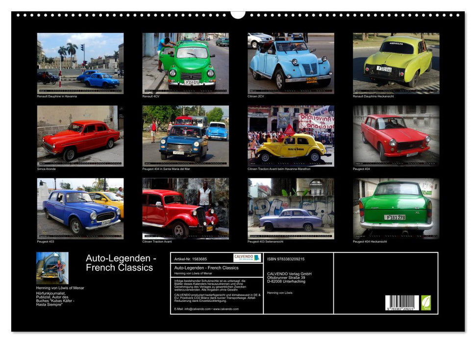 Auto-Legenden - French Classics (CALVENDO Wandkalender 2024)