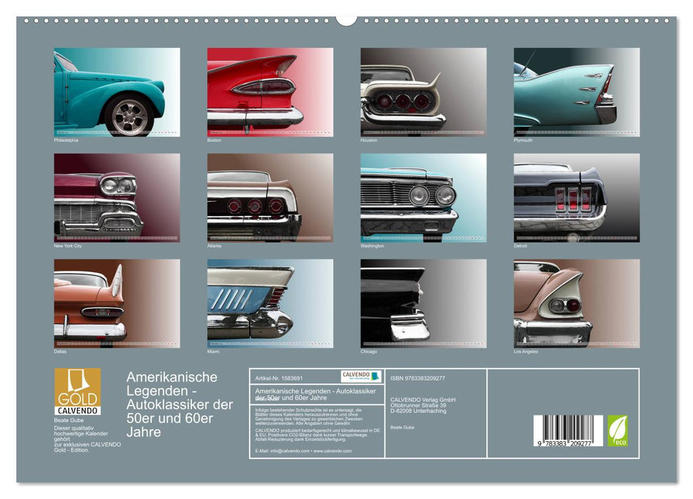 Amerikanische Legenden - Autoklassiker der 50er und 60er Jahre (CALVENDO Premium Wandkalender 2024)