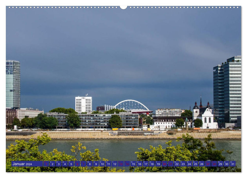 Am Rhein in Köln (CALVENDO Premium Wandkalender 2024)