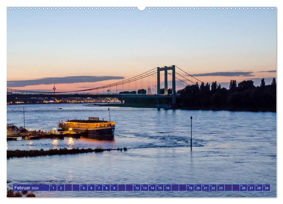 Am Rhein in Köln (CALVENDO Premium Wandkalender 2024)
