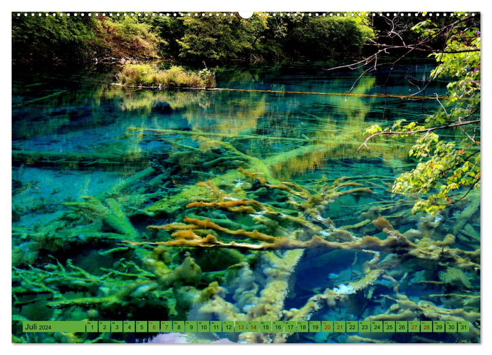 Die magischen Gewässer von Jiuzhaigou und Huanglong (CALVENDO Premium Wandkalender 2024)