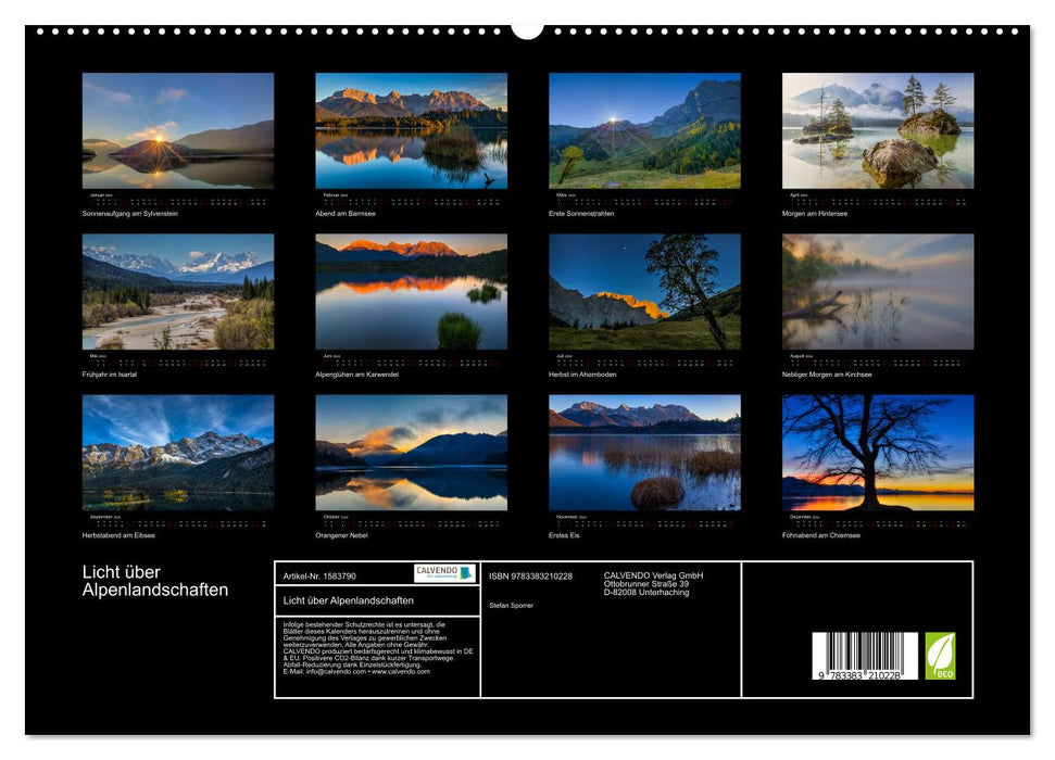 Licht über Alpenlandschaften (CALVENDO Premium Wandkalender 2024)
