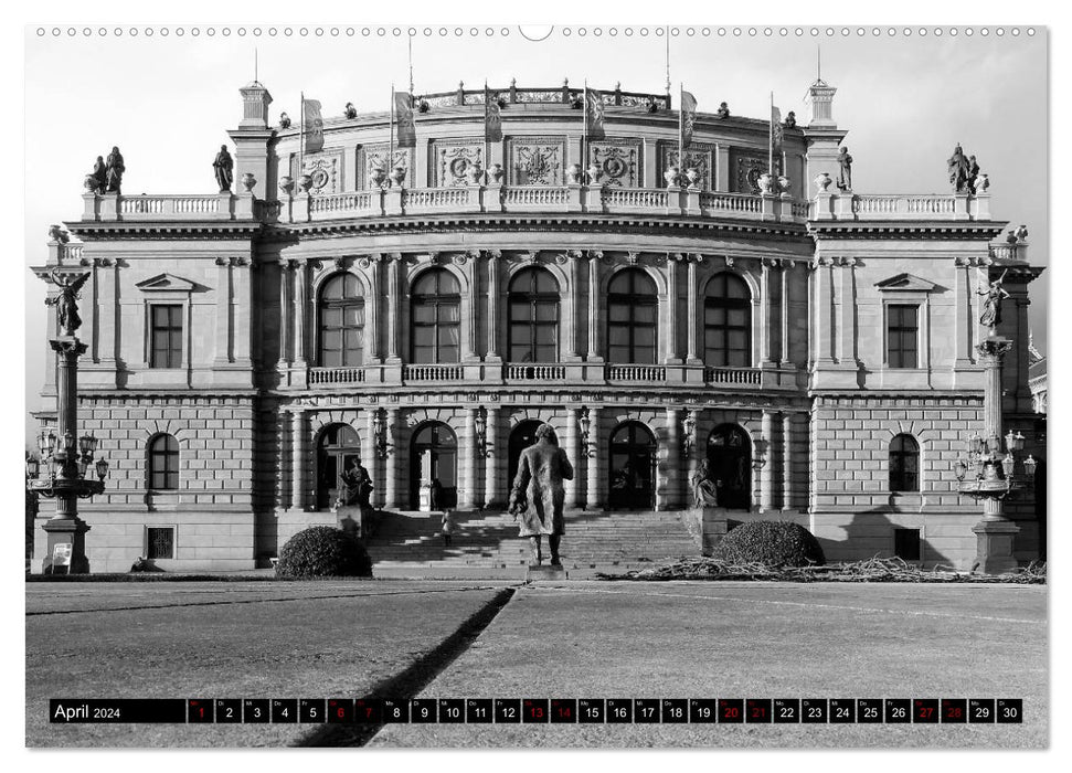 Prag monochrom (CALVENDO Wandkalender 2024)