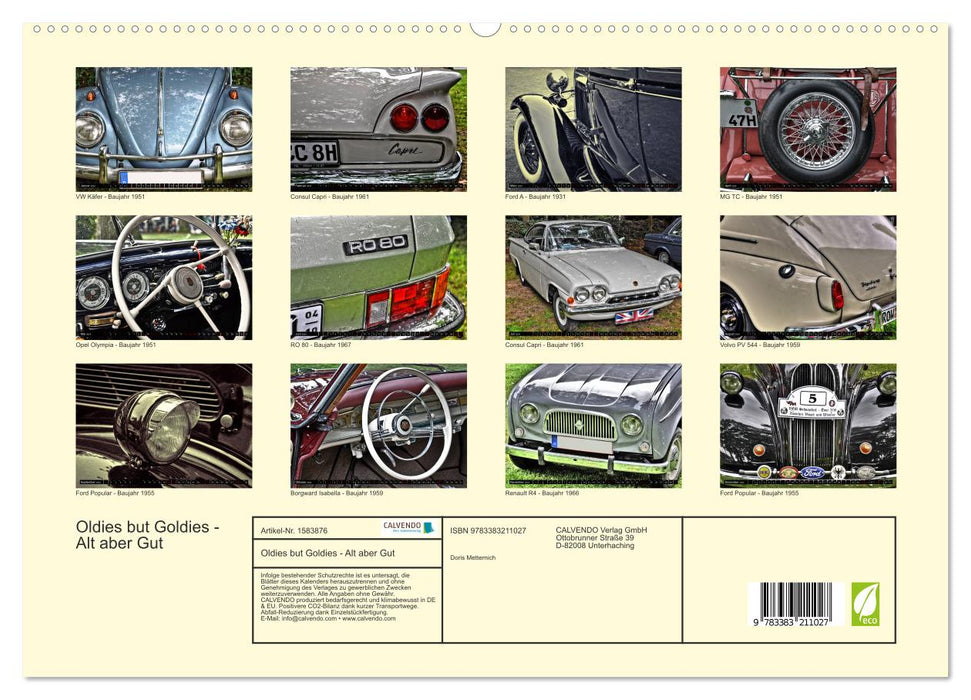 Oldies but Goldies - voitures anciennes, vieilles mais bonnes (Calvendo Premium Wall Calendar 2024) 
