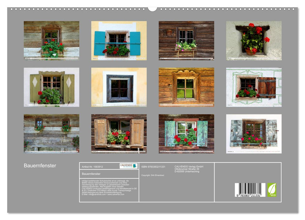 Bauernfenster (CALVENDO Premium Wandkalender 2024)