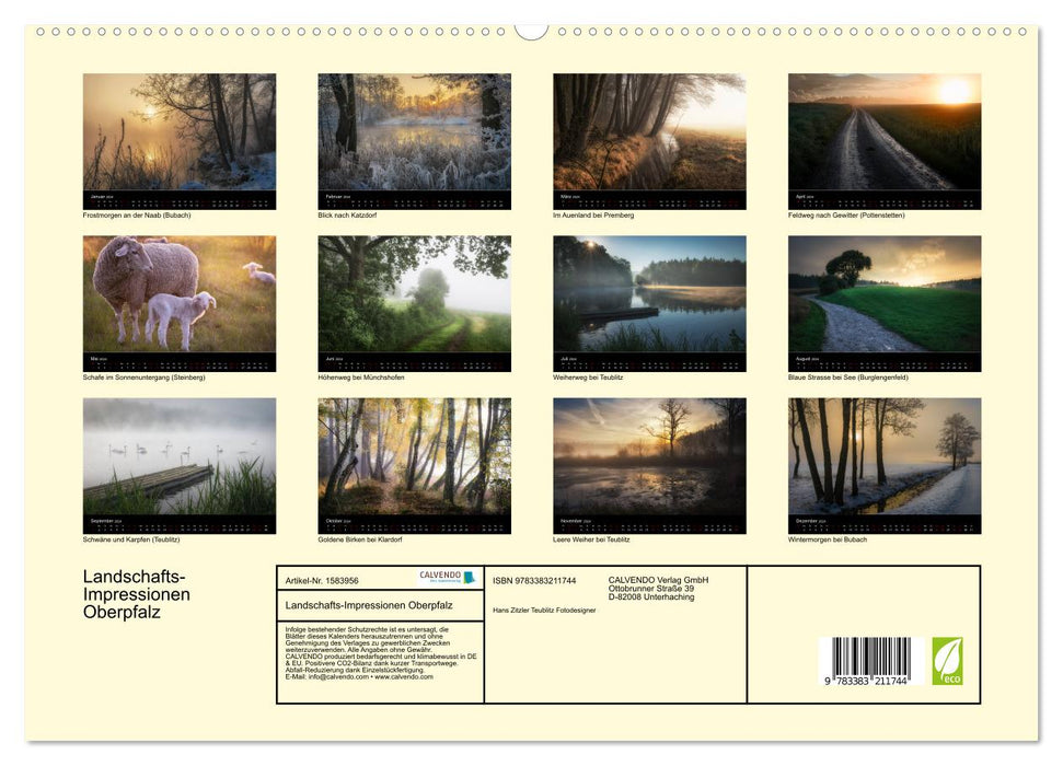 Landschaftsimpressionen Oberpfalz (CALVENDO Premium Wandkalender 2024)