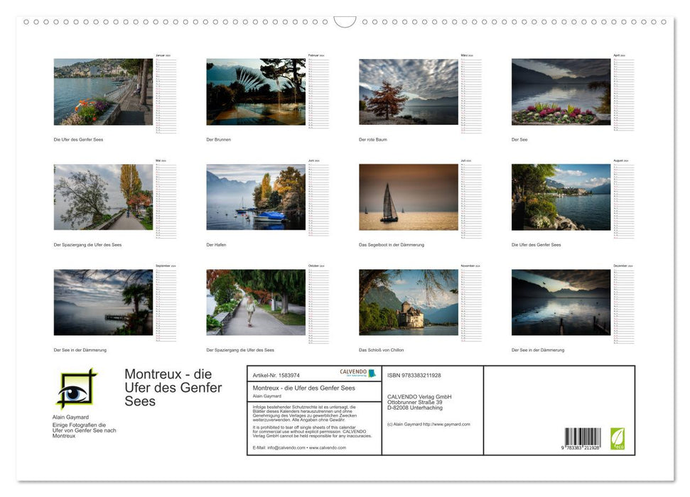 Montreux - Die Ufer des Genfer Sees (CALVENDO Wandkalender 2024)