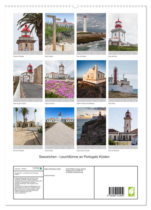 Seezeichen - Leuchttürme an Portugals Küsten (CALVENDO Premium Wandkalender 2024)