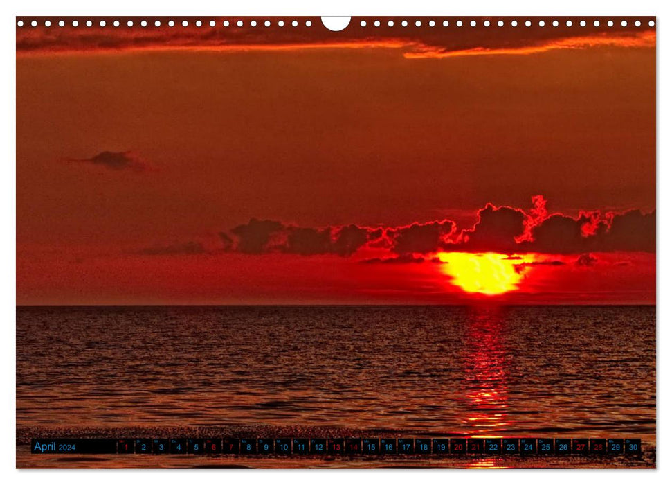 Sonnenuntergänge, an der Nordseeküste vor Cuxhaven (CALVENDO Wandkalender 2024)