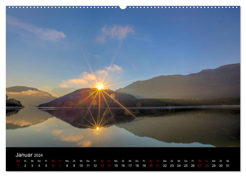 Lumière sur les paysages alpins (Calendrier mural CALVENDO 2024) 