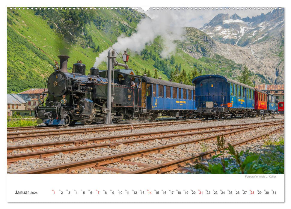 Dampfbahn Furka 2024 (CALVENDO Wandkalender 2024)