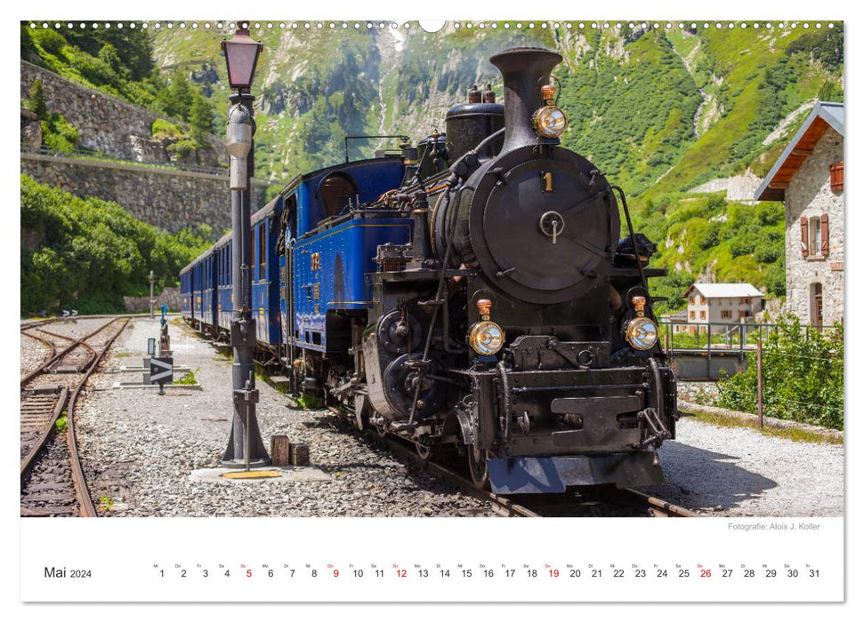 Train à vapeur Furka 2024 (calendrier mural CALVENDO 2024) 