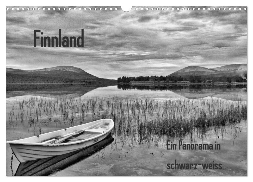 Finnland Panorama in schwarz-weiss (CALVENDO Wandkalender 2024)