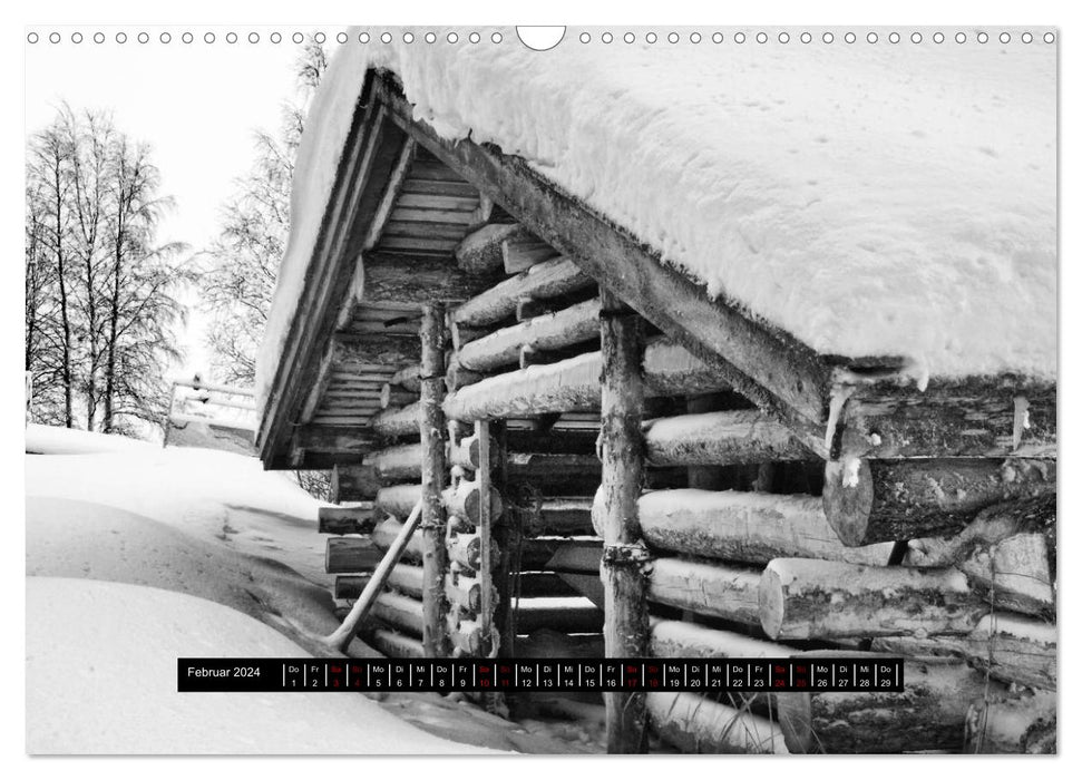 Finnland Panorama in schwarz-weiss (CALVENDO Wandkalender 2024)