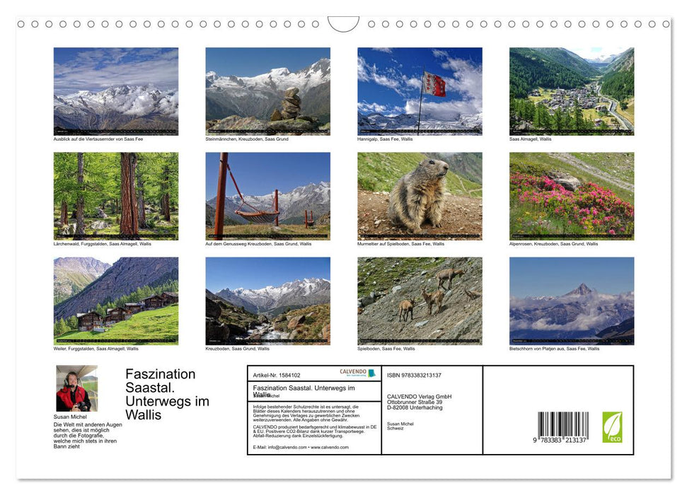 Faszination Saastal. Unterwegs im Wallis (CALVENDO Wandkalender 2024)