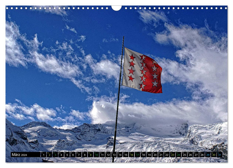 Faszination Saastal. Unterwegs im Wallis (CALVENDO Wandkalender 2024)