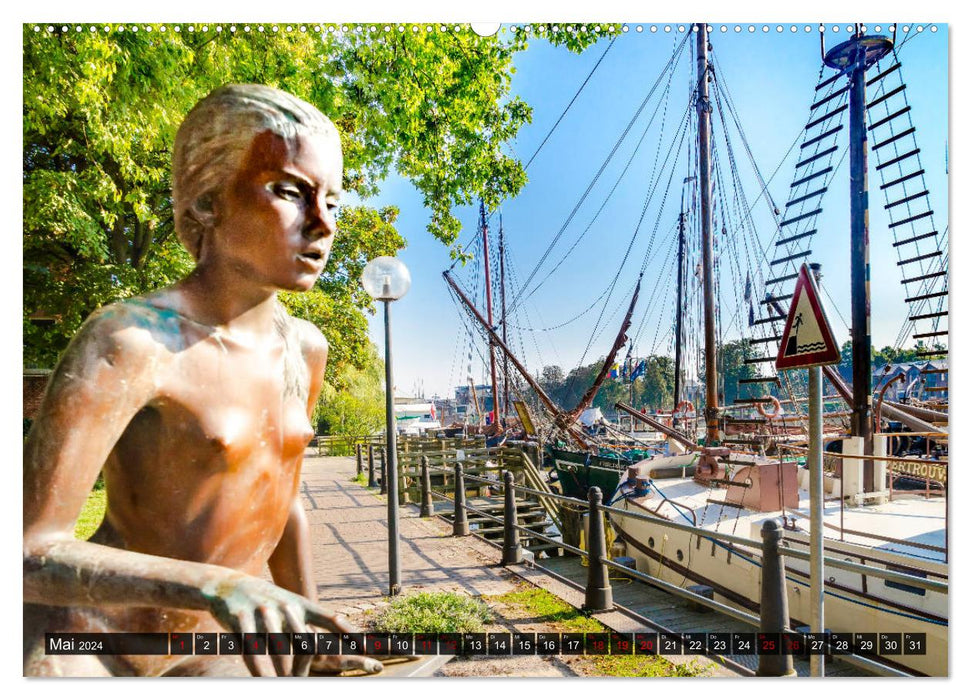 LEER Museumshafen und Altstadt (CALVENDO Premium Wandkalender 2024)