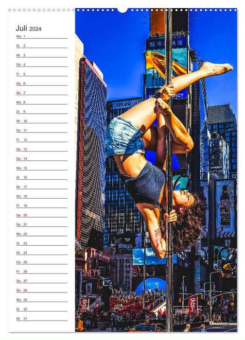 Poledance auf New Yorks Straßen (CALVENDO Premium Wandkalender 2024)