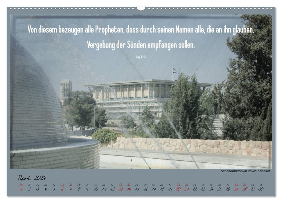 Mit der Bibel in der Hand durch das Heilige Land - Jerusalem (CALVENDO Premium Wandkalender 2024)