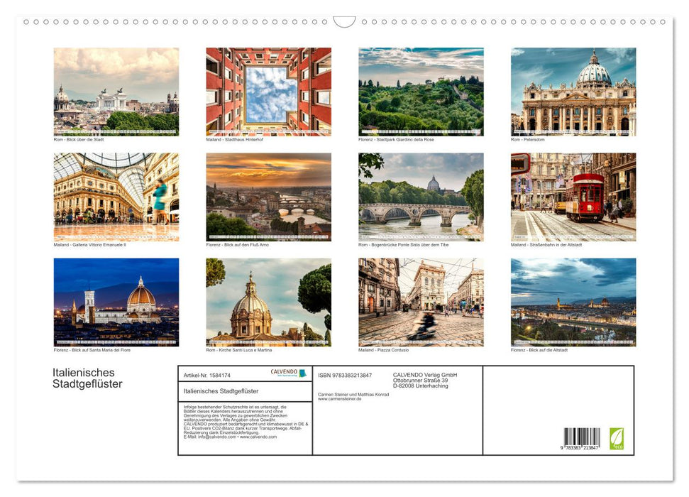Italienisches Stadtgeflüster, Rom - Mailand - Florenz (CALVENDO Wandkalender 2024)
