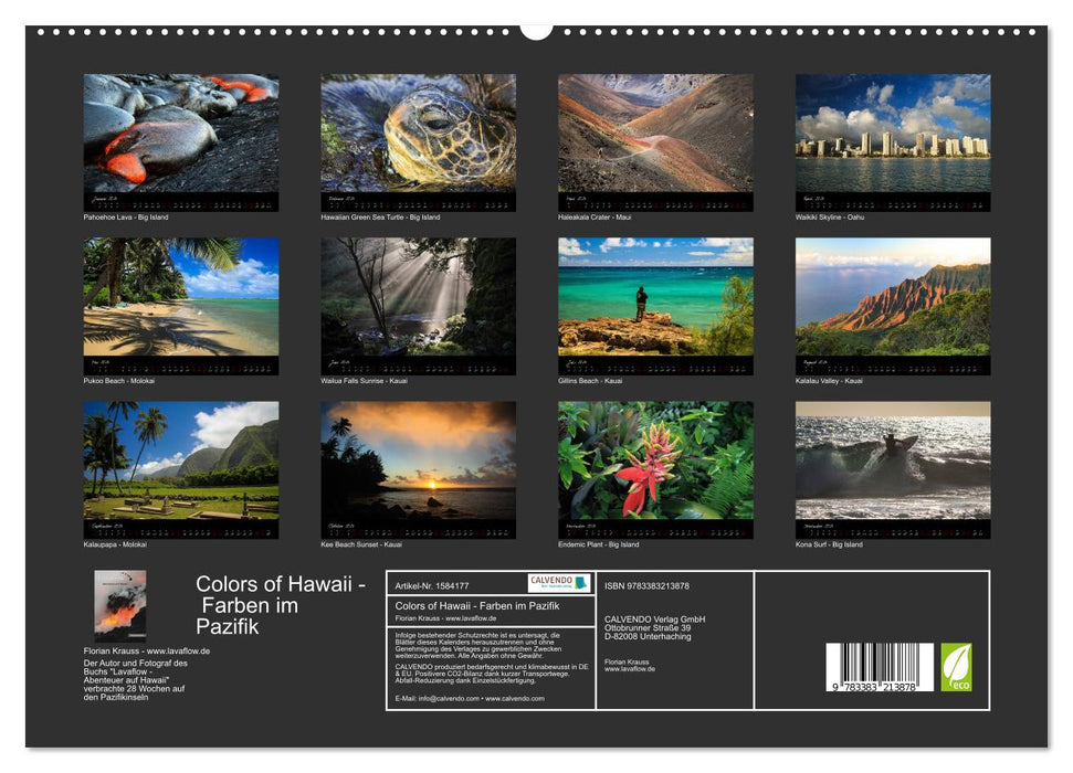 Colors of Hawaii - Farben im Pazifik (CALVENDO Premium Wandkalender 2024)