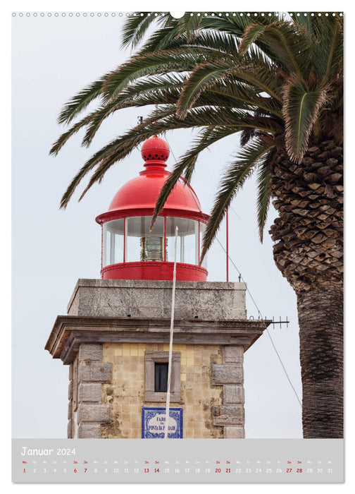 Marques de mer - phares sur les côtes du Portugal (calendrier mural CALVENDO 2024) 