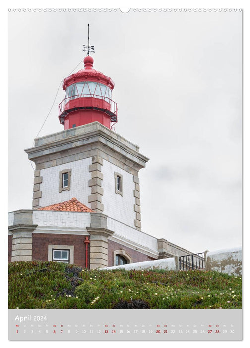 Marques de mer - phares sur les côtes du Portugal (calendrier mural CALVENDO 2024) 