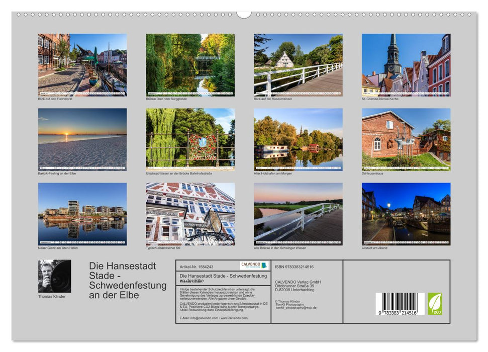 Die Hansestadt Stade - Schwedenfestung an der Elbe (CALVENDO Premium Wandkalender 2024)