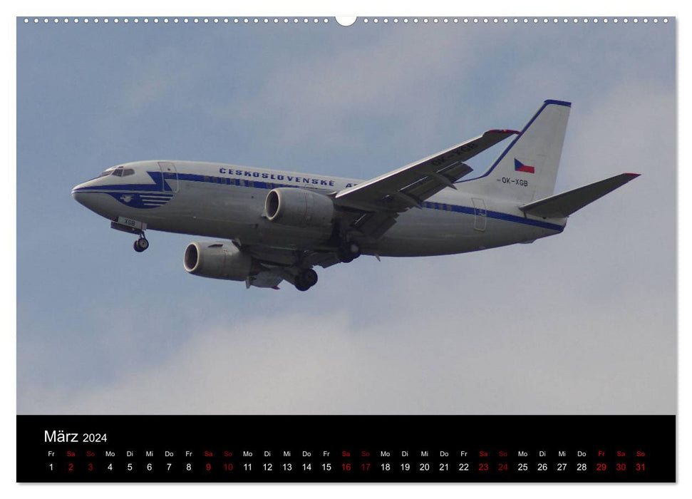 In their old glory: aircraft in retro livery (CALVENDO wall calendar 2024) 