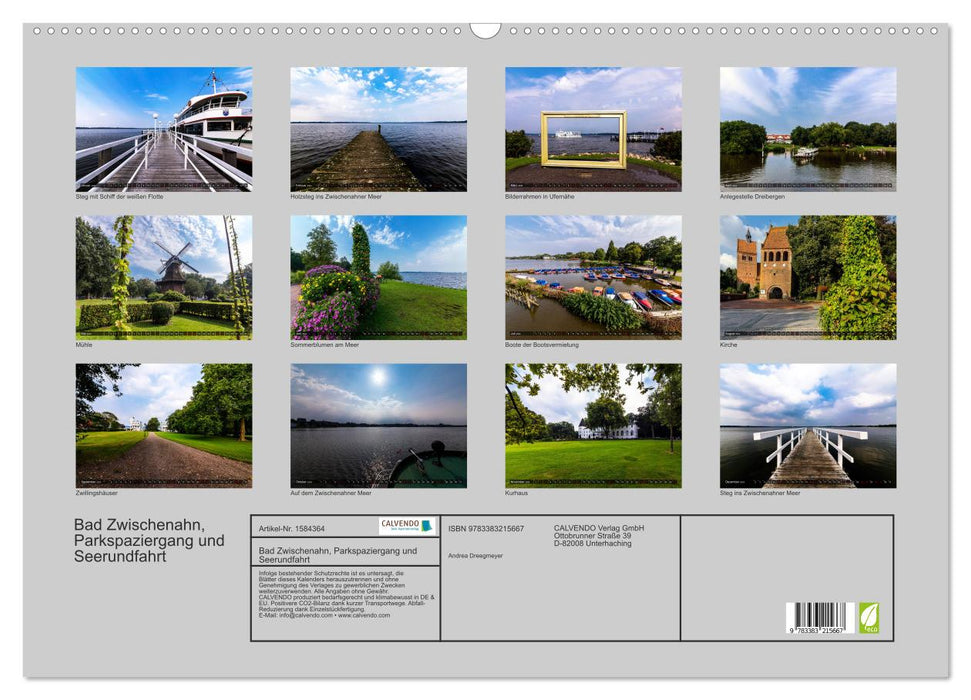 Bad Zwischenahn, Parkspaziergang und Seerundfahrt (CALVENDO Wandkalender 2024)