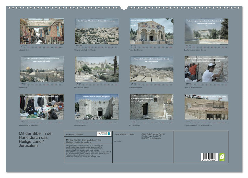 With the Bible in hand through the Holy Land - Jerusalem (CALVENDO wall calendar 2024) 