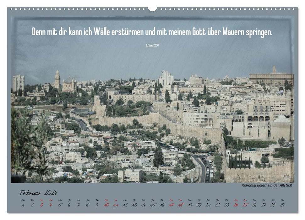 With the Bible in hand through the Holy Land - Jerusalem (CALVENDO wall calendar 2024) 