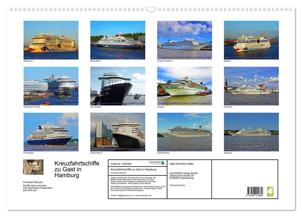 Cruise ships visiting Hamburg (CALVENDO wall calendar 2024) 
